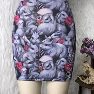 Bodycon Danger Bunnies mini skirt