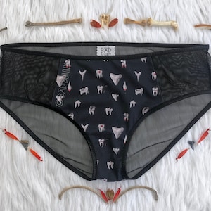 Black TEETH sheer panel undies