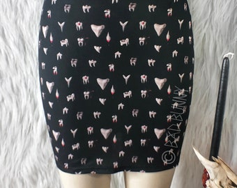 Black TEETH mini skirt