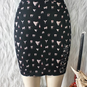 Black TEETH mini skirt