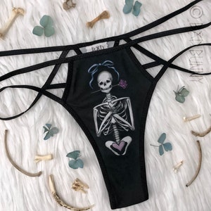 Coffin Thong underwear handmade goth punk image 1