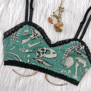 Dino Bone Bralette - SAGE - creepy cute