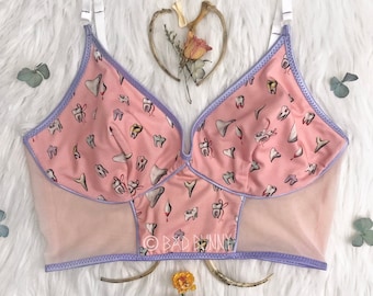 Pink TEETH BRA