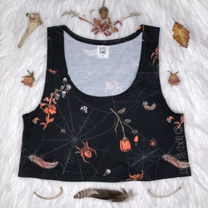 Crop Top - Black Webs