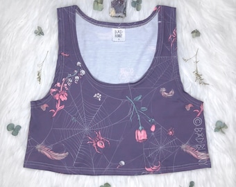 Crop Top - Lavender Webs