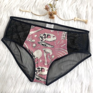 Pink Dino Bones Sheer Panel Undies