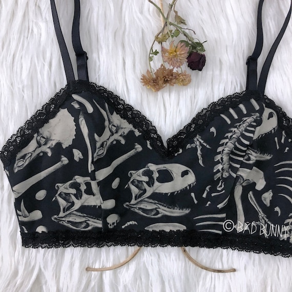 Dino Bone Bralette BLACK Creepy Cute -  Canada