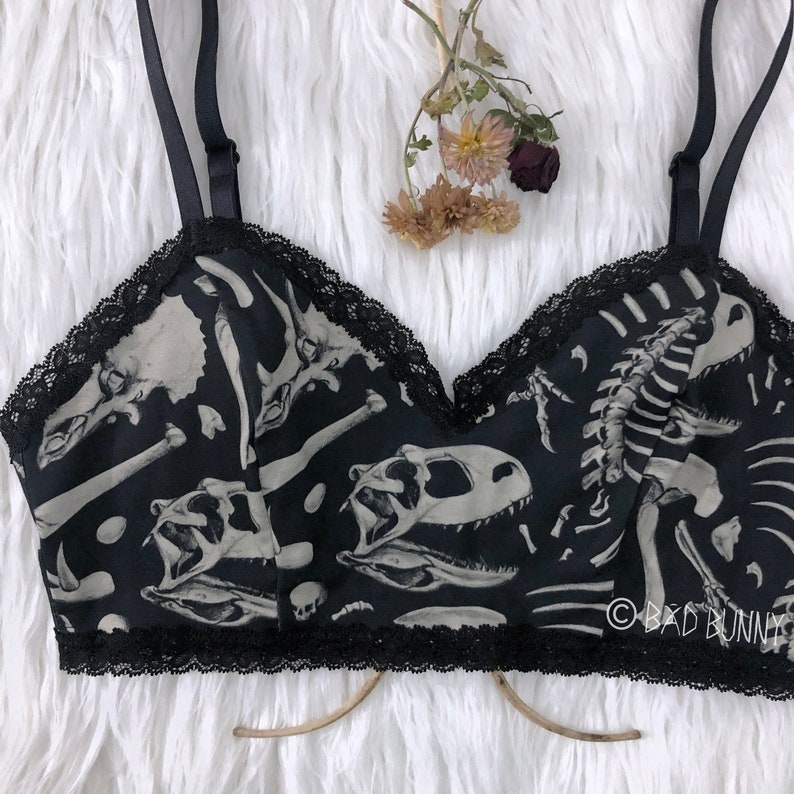 Dino Bone Bralette BLACK creepy cute image 1