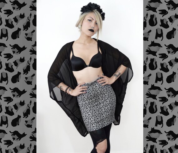 grey bodycon mini skirt