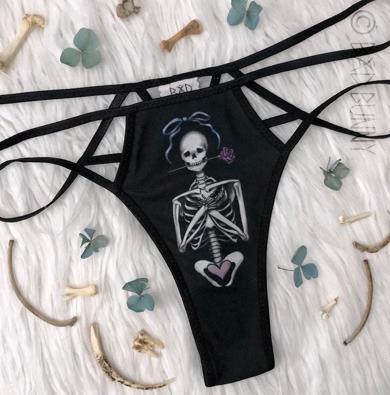 Coffin Thong underwear handmade goth punk image 1