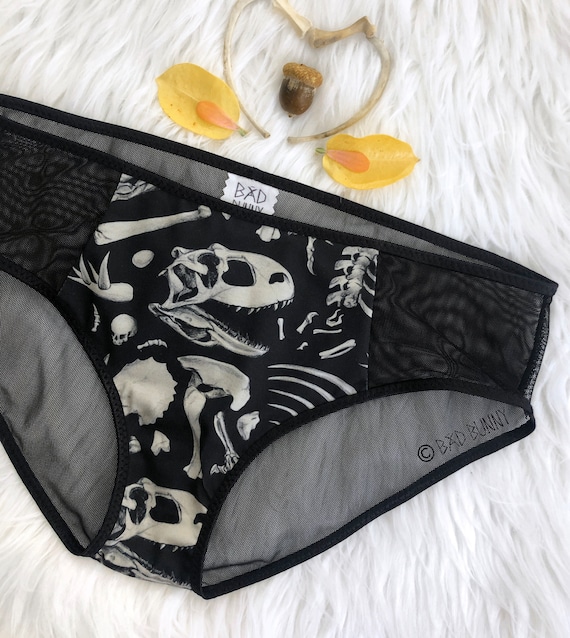 Panel Dinosaur Bones and Sheer Panties Underwear 