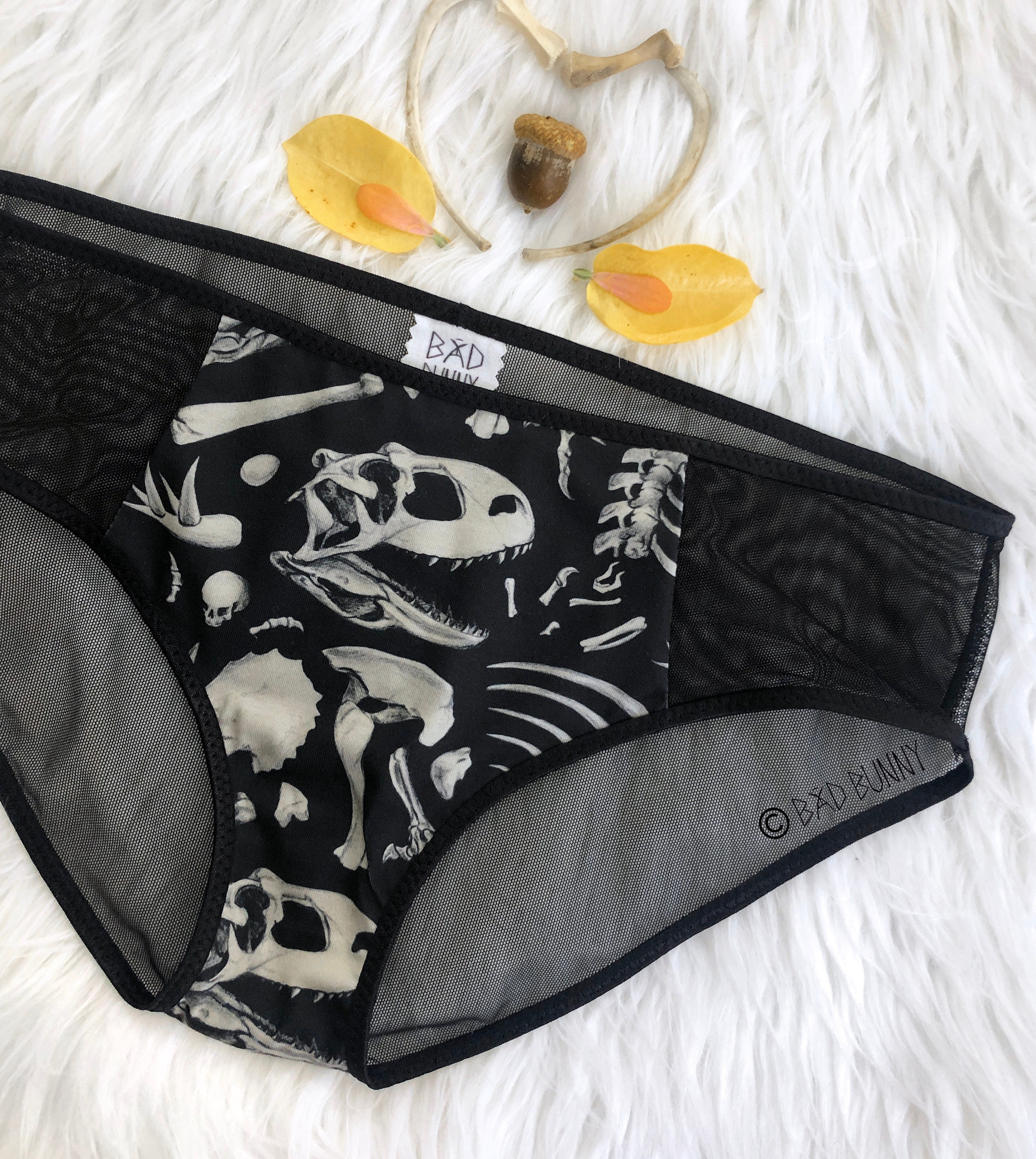 SSBSM Low-Rise Elastic Waist Stretchy Women Panties Halloween Themed Ghost  Skull Print Briefs for Sleeping 