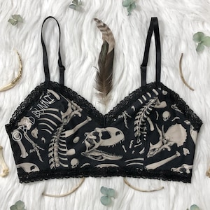 Dino Bone Bralette - BLACK - creepy cute