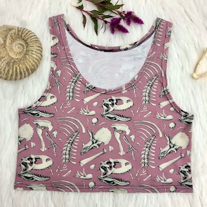 Pink Dino Bones - Crop Top
