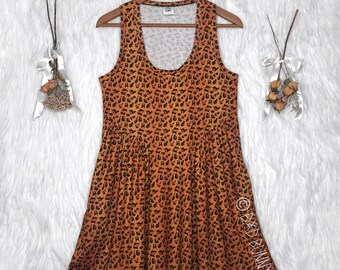 BB Doll Dress - Orange Leopard Kitty