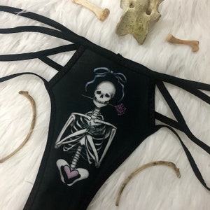 Coffin Thong underwear handmade goth punk image 3