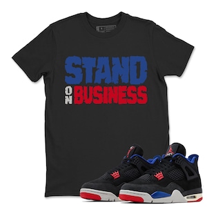 STAND Sneaker Sneaker Match Shirt, AJ 4 Rare Air Shirt, Blue Red Black Graphic Tee, Unisex T-Shirt Match Sneaker