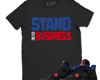 STAND Sneaker Sneaker Match Shirt, AJ 4 Rare Air Shirt, Blue Red Black Graphic Tee, Unisex T-Shirt Match Sneaker