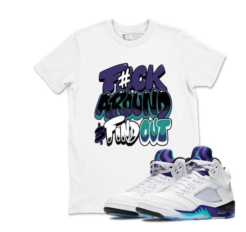 T-shirt Sneakerhead - Air Jordan 5 Grape / Rick And Morty - Personnalisable - 100% Coton
