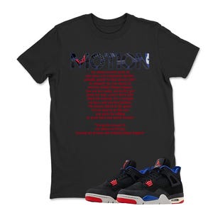 Motion Sneaker Sneaker Match Shirt, AJ 4 Rare Air Shirt, Blue Red Black Graphic Tee, Unisex T-Shirt Match Sneaker