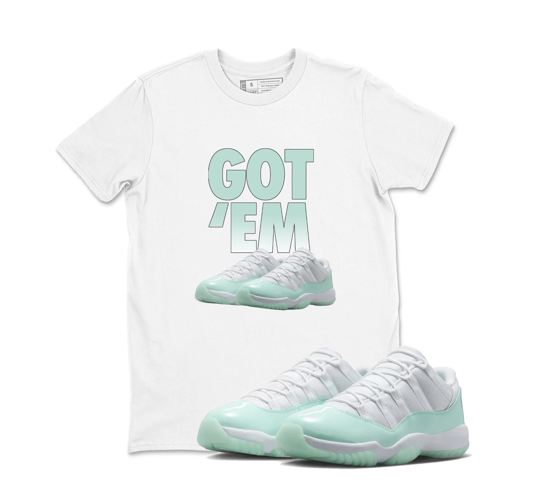 GOT EM Sneaker Shirt White to Match Jordan 11 Low Igloo, Sneaker Label Jordan 11 Low Igloo White