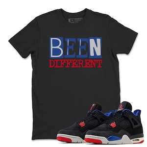 BEEN Sneaker Sneaker Match Shirt, AJ 4 Rare Air Shirt, Blue Red Black Graphic Tee, Unisex T-Shirt Match Sneaker