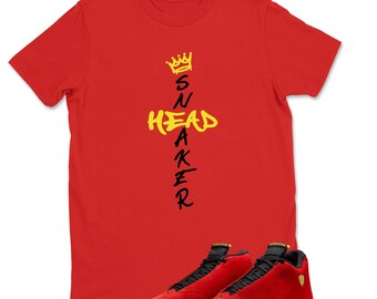 Sneakerhead Cross Sneaker Tees, Jordan 14 Challenge Red Sneaker Matching Tee Shirt , Jordan 14 Challenge Red Sneaker Matching Tee 14s Shirt
