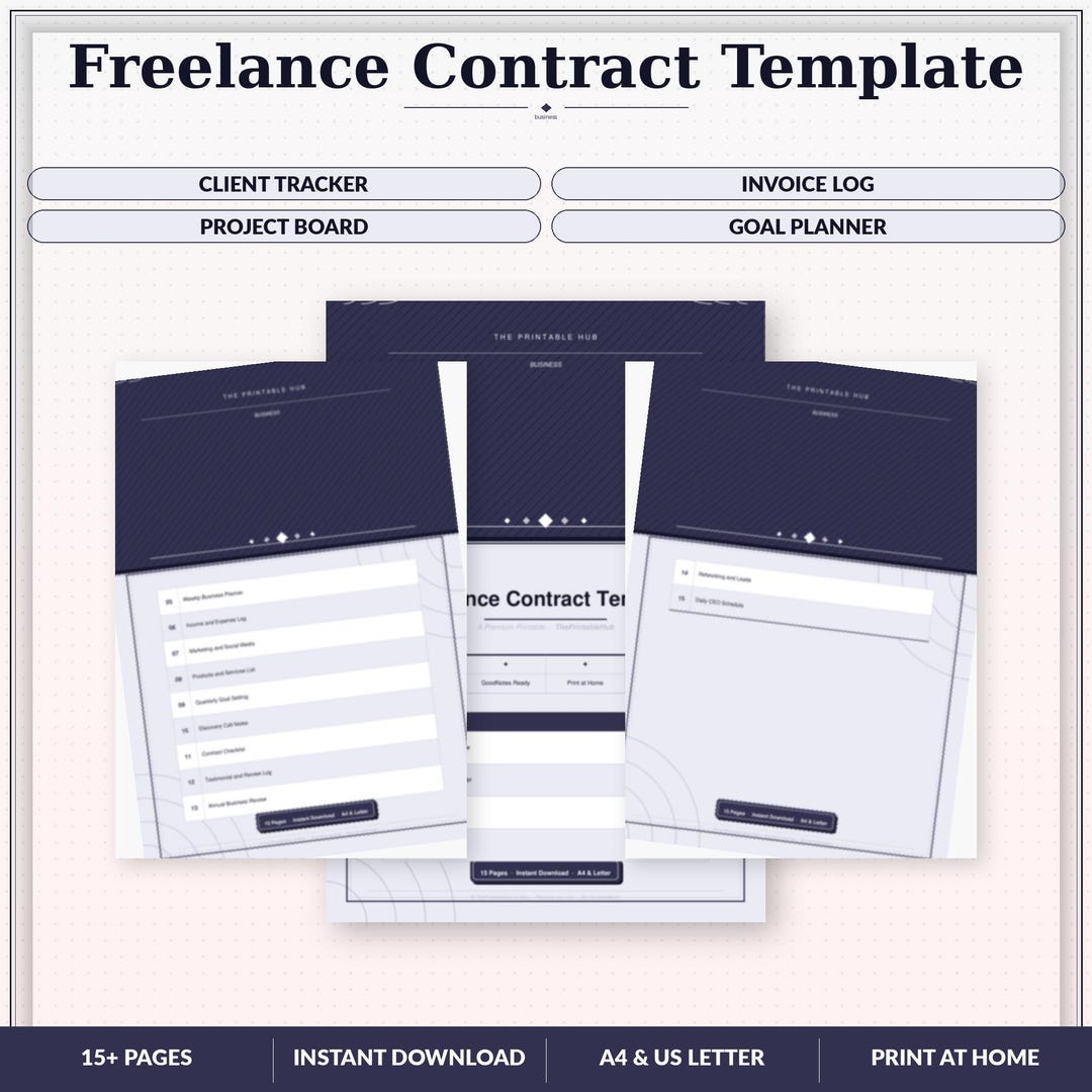Freelance Contract Template | Editable Client Agreement PDF - Etsy