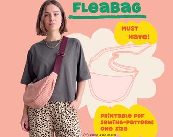 Crossbody Bag Sewing Pattern FleaBag | Sling Bag PDF Pattern | Hip Bag Ebook | Easy Beginner Shoulder Bag | US Letter & A4