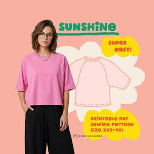 Schnittmuster Shirt Sunshine | Raglan T-Shirt Damen | Gr. XXS-4XL | PDF Ebook Anfänger | A4 & US Letter