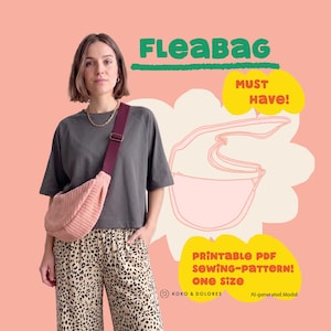 Crossbody Bag Sewing Pattern FleaBag | Sling Bag PDF Pattern | Hip Bag Ebook | Easy Beginner Shoulder Bag | US Letter & A4