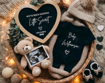 Neutrale Schwangerschaftsankündigungsvorlage, minimalistische Baby offenbaren (digitaler Download)