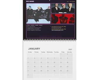 BIG BANG ''Biiig'' 2027 Calendar | Wall Monthly Photo Calendar