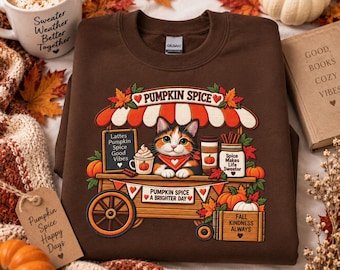 Pumpkin Spice Cart Crewneck Sweatshirt | Pumpkin Spice Everything Nice