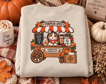 Pumpkin Spice Cafe Sweatshirt | Fall Coffee Cart Crewneck