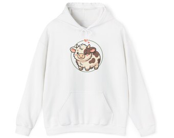 Hand-Drawn Cow Illustration Hoodie | Cozy Farmhouse Sweatshirt