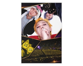 K-Pop Band Portrait Wall Decal | Concert Lightstick Crowd Scene