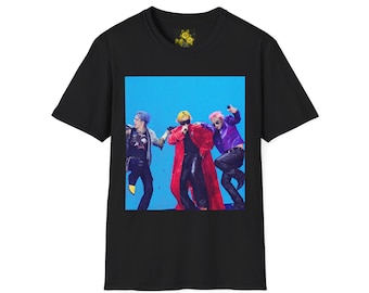 Colorful Pop Band Illustration T-Shirt | K-Pop Dance Graphic Tee