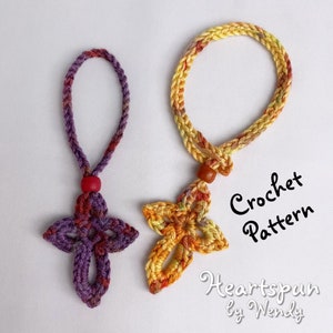 CROCHET PATTERN to make a Messiah Cross Car Mirror Hanger, Bracelet Bookmark, Hanging Ornament, or cross applique. Instant Download, PDF