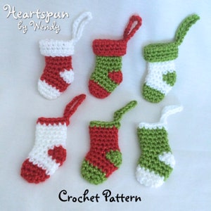 CROCHET PATTERN to make this Mini Christmas Stocking Ornament and Money Holder in two styles, PDF Format, Instant download