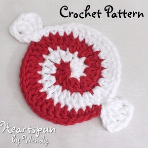 CROCHET PATTERN to Make a Christmas Peppermint Candy Pinwheel Coaster ...