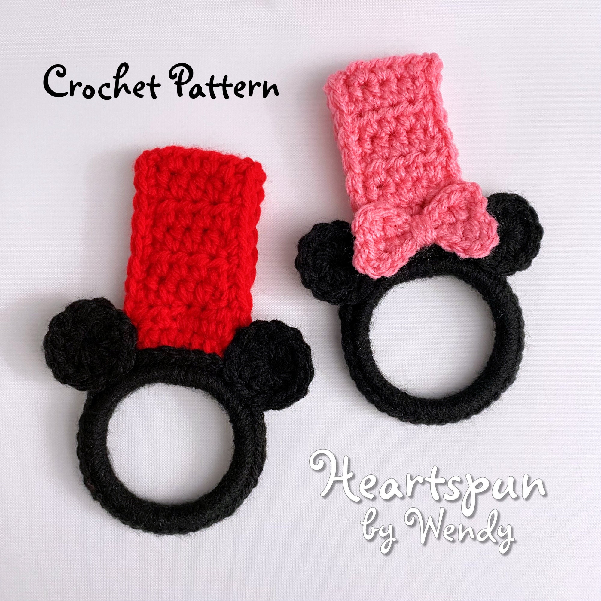 Beginner friendly Mickey Mouse Mug Coasters Free Crochet Pattern 