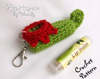 CROCHET PATTERN for you to make an Elf Shoe lip balm holder. Fits chapstick or similar size lip balm, Pdf Format, Instant Download