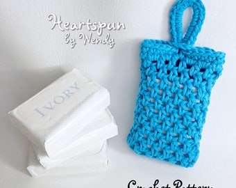 CROCHET PATTERN to make a Woven Stitch Soap Sack, Soap Sock, Soap Bar Saver, Soap Holder, Soap Cozy, Washcloth, Eco Friendly. PDF Download