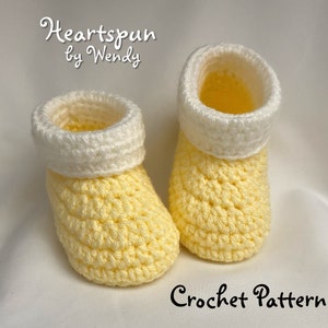CROCHET PATTERN to make Baby Booties in 3 sizes with 2 cuff styles. PDF Format Instant Download. Baby Shoes, Baby Boots, Baby Shower Newborn image 7