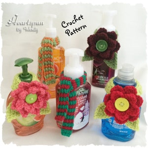 CROCHET PATTERN to make a decorative Hand & Dish Soap Scarf in 2 Styles for kitchen or bathroom. Instant Download, PDF Format. Kitchen Decor