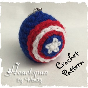 CROCHET PATTERN Instructions for you to make a Captain America EOS Lip Balm Holder, Pdf Format, Instant Download.