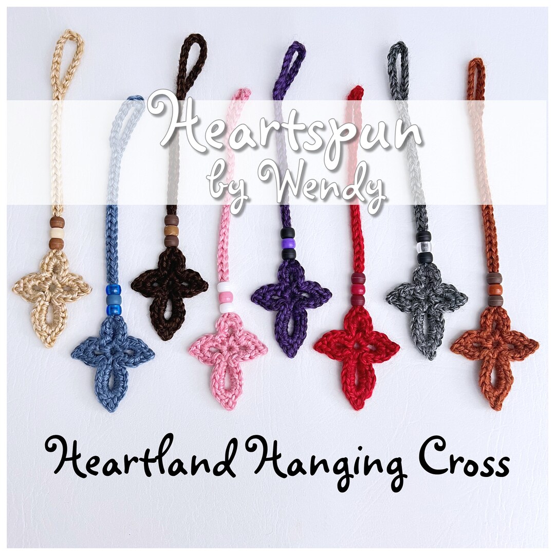 Heartland Hanging Cross With Beads 8 Colors. Rear View Mirror Etsy