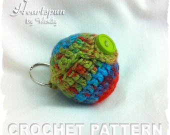 CROCHET PATTERN to make an EOS Lip Balm Holder with Key Ring, Pdf, Instant Download.  Make a cute holder for your eos or similar lip balm.