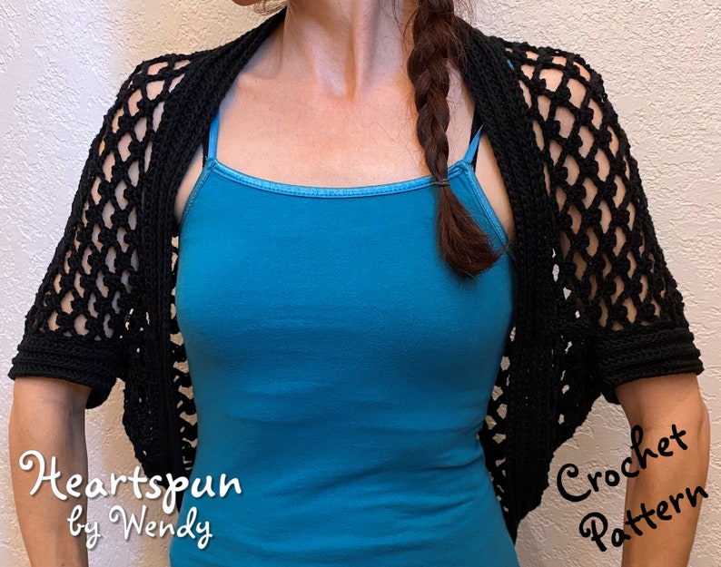 CROCHET PATTERN to make this Lattice Heart Shrug. Easy to understand instructions, multiple sizes, PDF Instant Download image 8